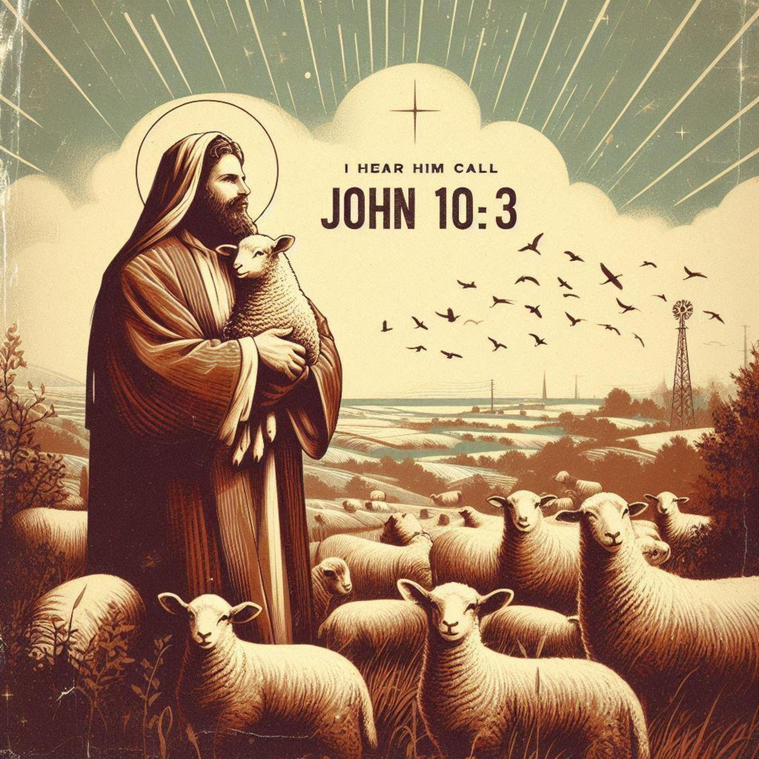 I hear him call John 10:3 artwork
