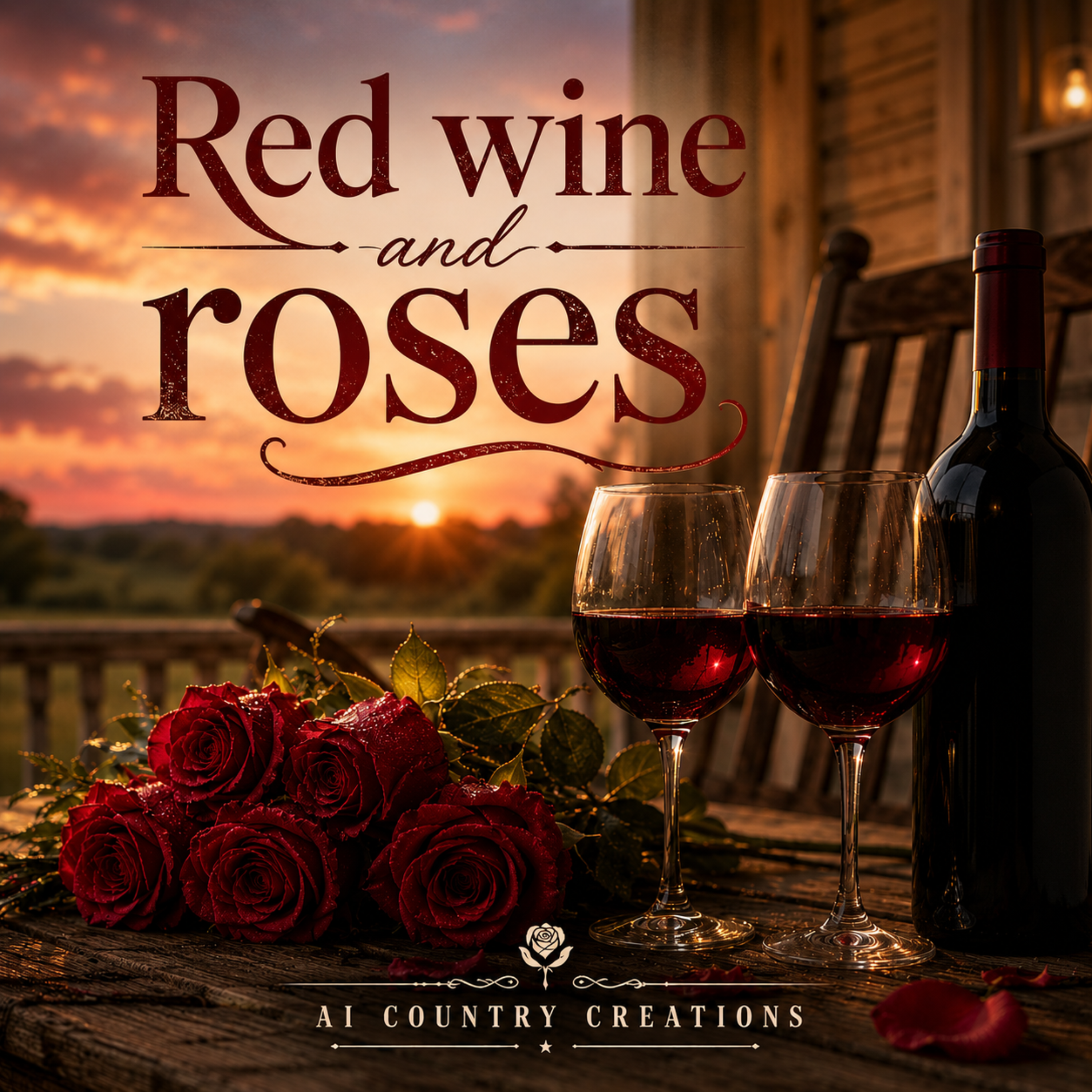 RED WINE AND ROSES by AI Country Creations cover art