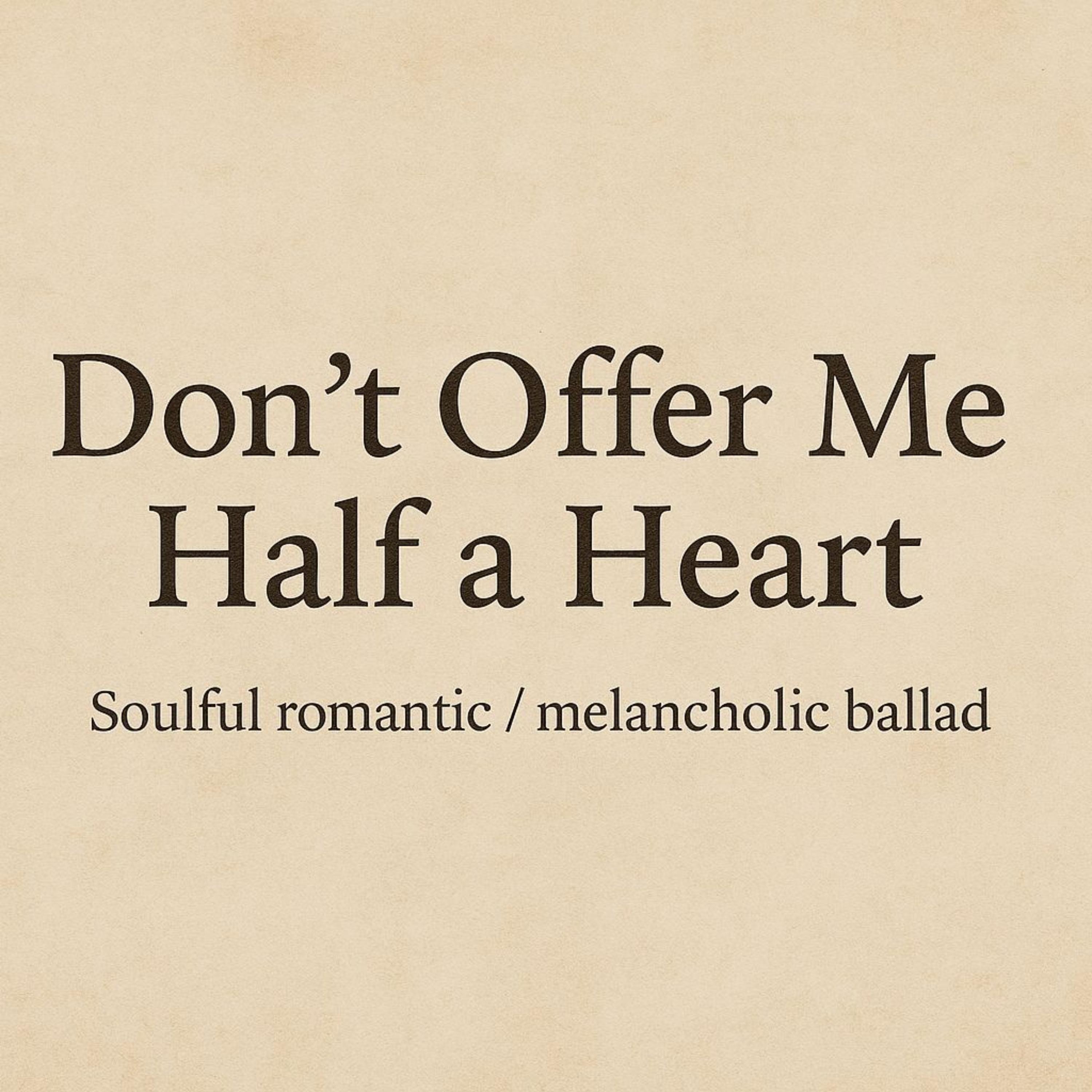 Don’t Offer Me Half a Heart artwork