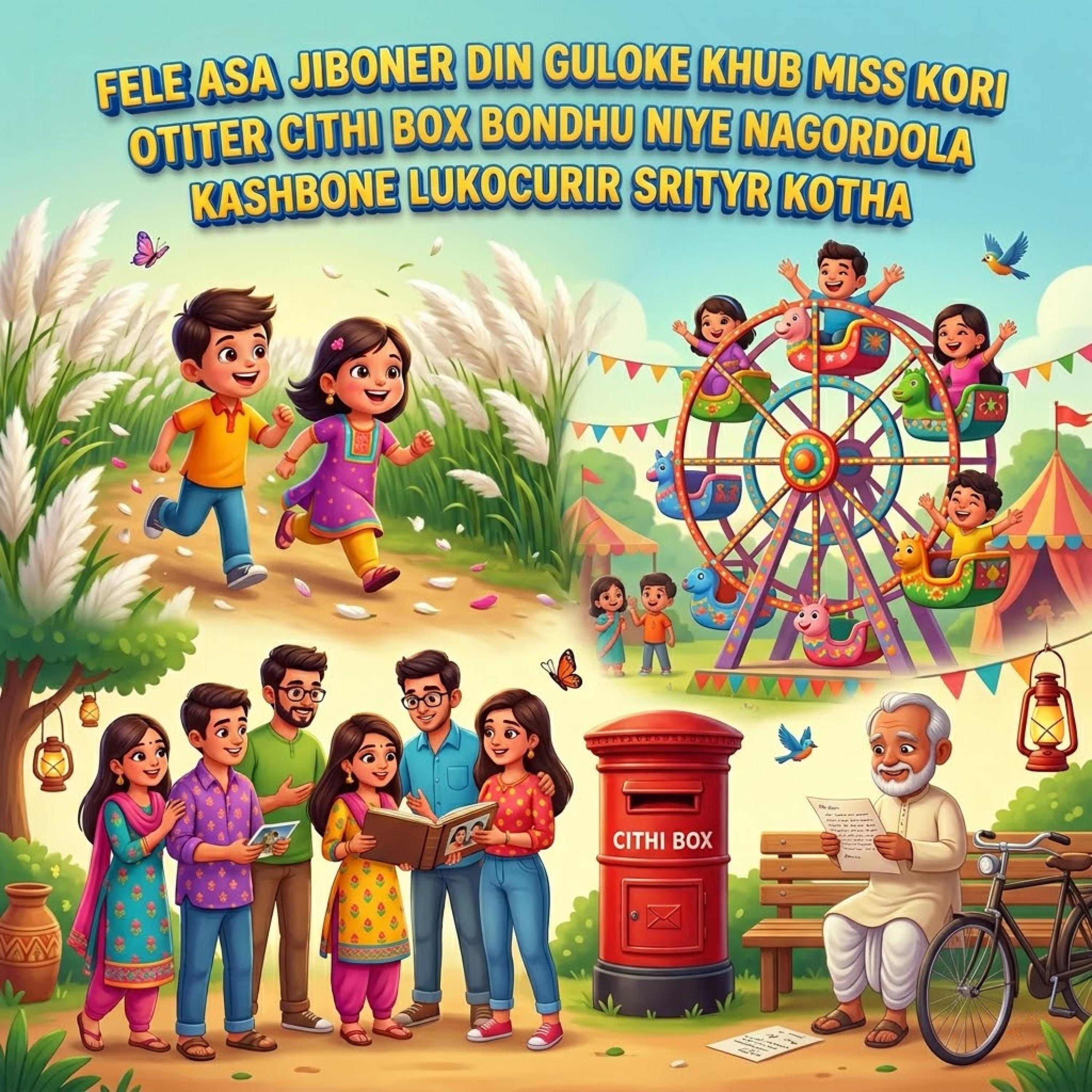 ফেলে আসা জীবনের দিনগুলো খুব মিস করি অতীতের চিঠি বক্স বন্ধুদের নিয়ে নাগরদোলা কাশবনে লুকোচুরির স্মৃতি কথা Fele Asa Jiboner Din Khub Miss Kori Otiter Cithi Box Bondhu Niye Nagordola Kashbone Lukocurir Srityr Kotha by Mubin TusHar cover art
