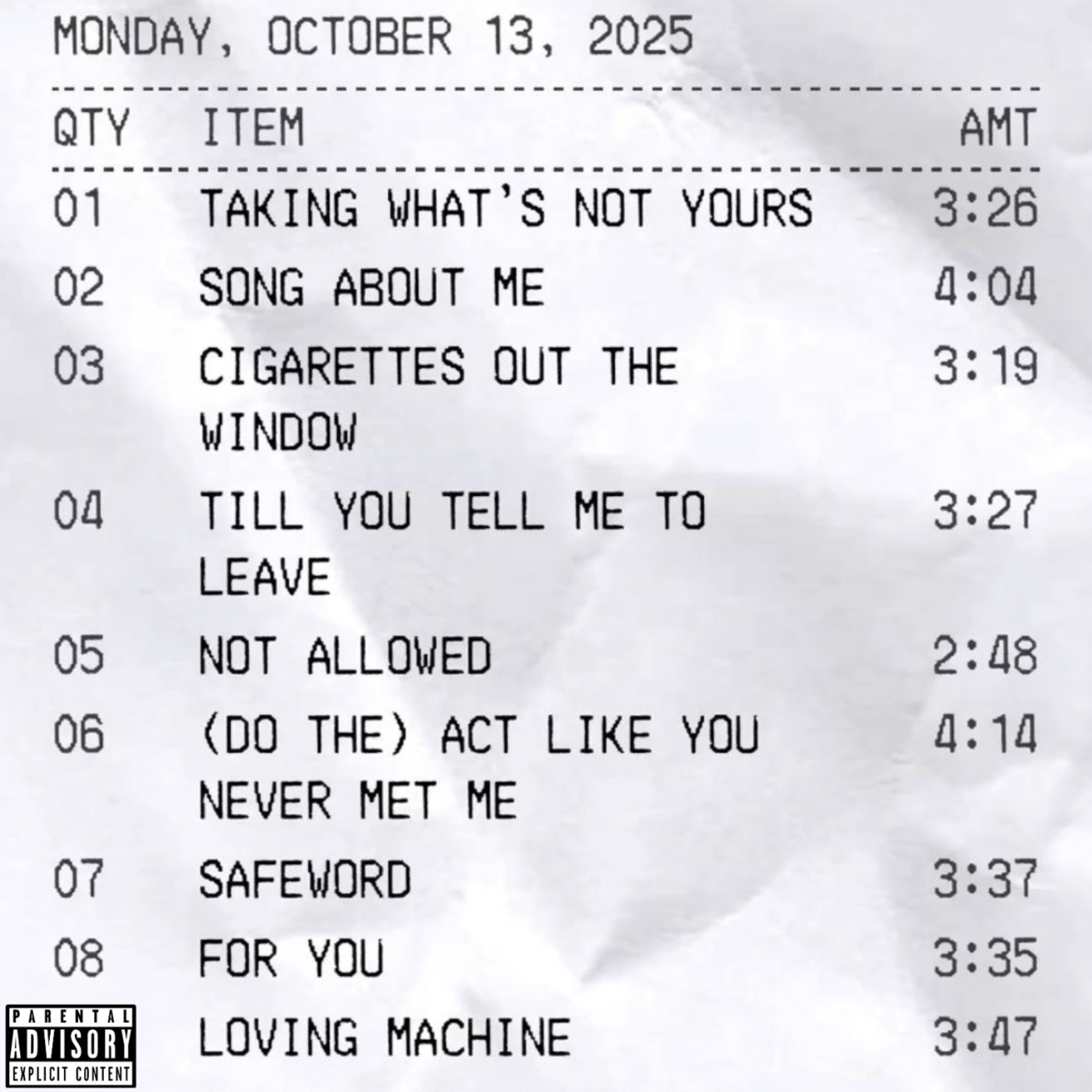 The receipt by Itzdinerobaby cover art