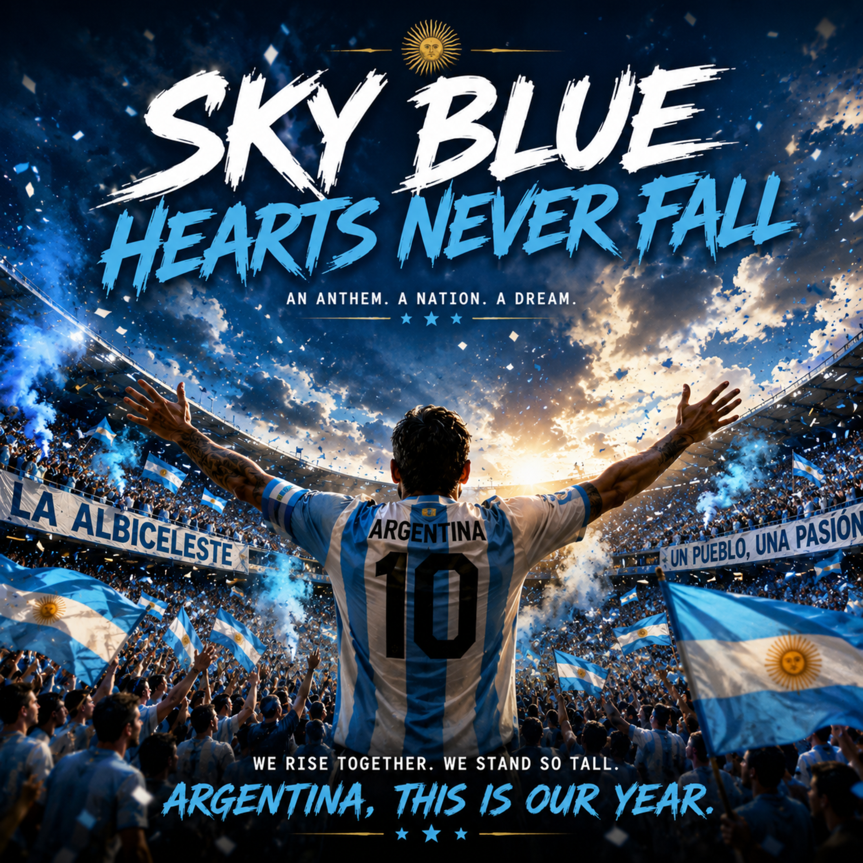 Sky Blue Hearts Never Fall by Rabiul Karim cover art
