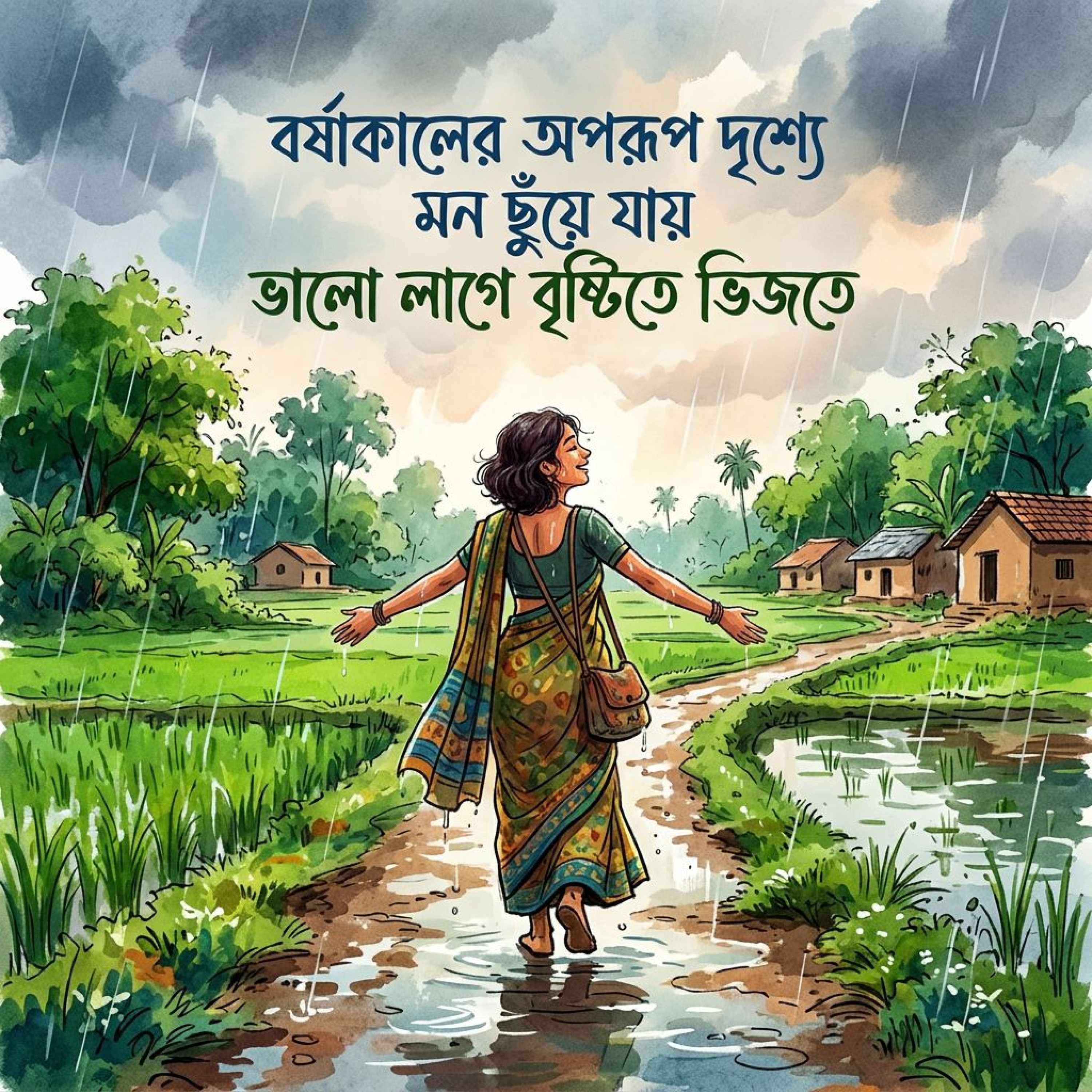 বর্ষাকালের অপরূপ দৃশ্যে মন ছুঁয়ে যায় ভালো লাগে বৃষ্টিতে ভিজতে (Borshakaler Oporup Drisshe Mon Chuye Jay Bhalo Lage Bisty Te Bhijte) by Mubin TusHar cover art