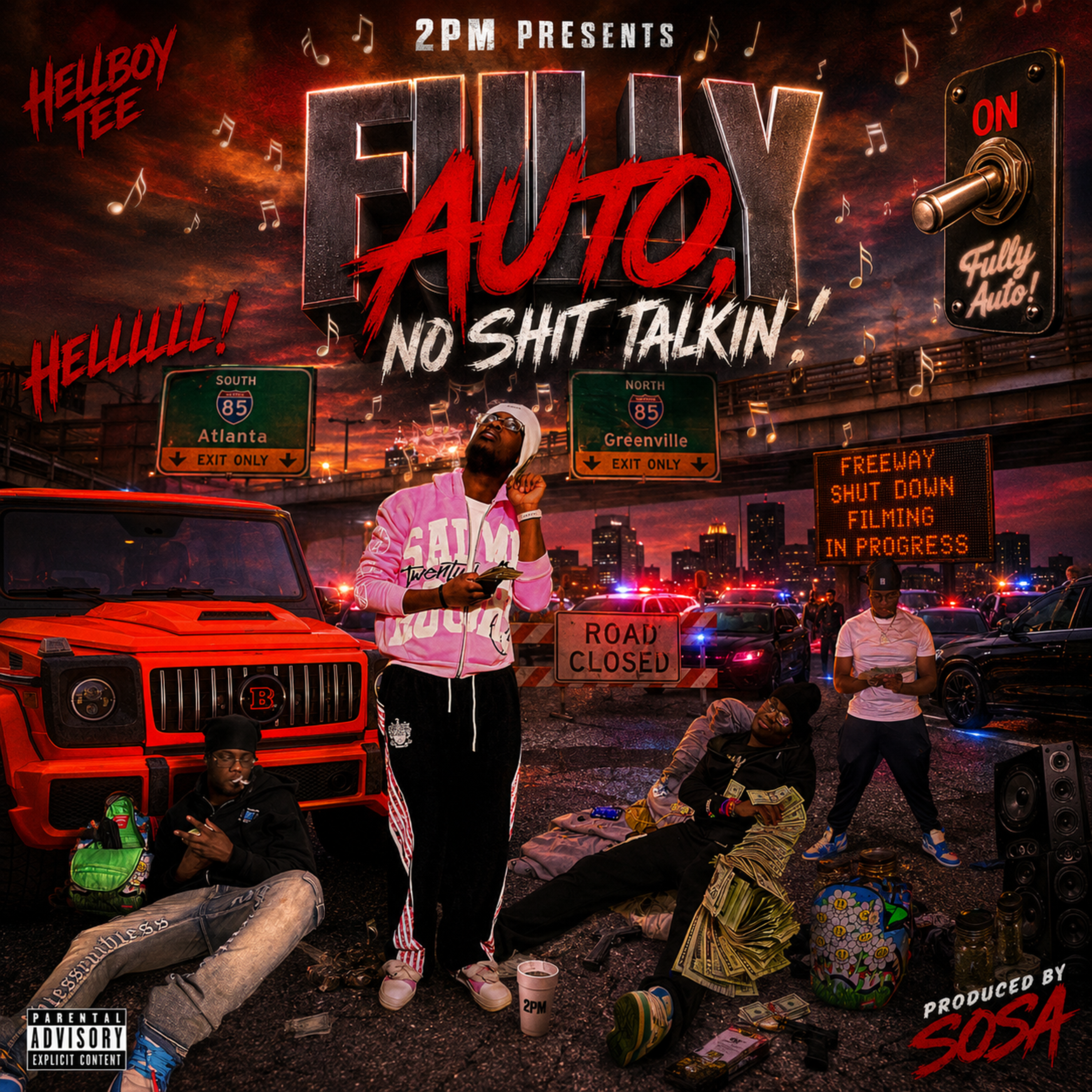 Fully Auto, No Sh!t talkin! by Hellboy tee cover art