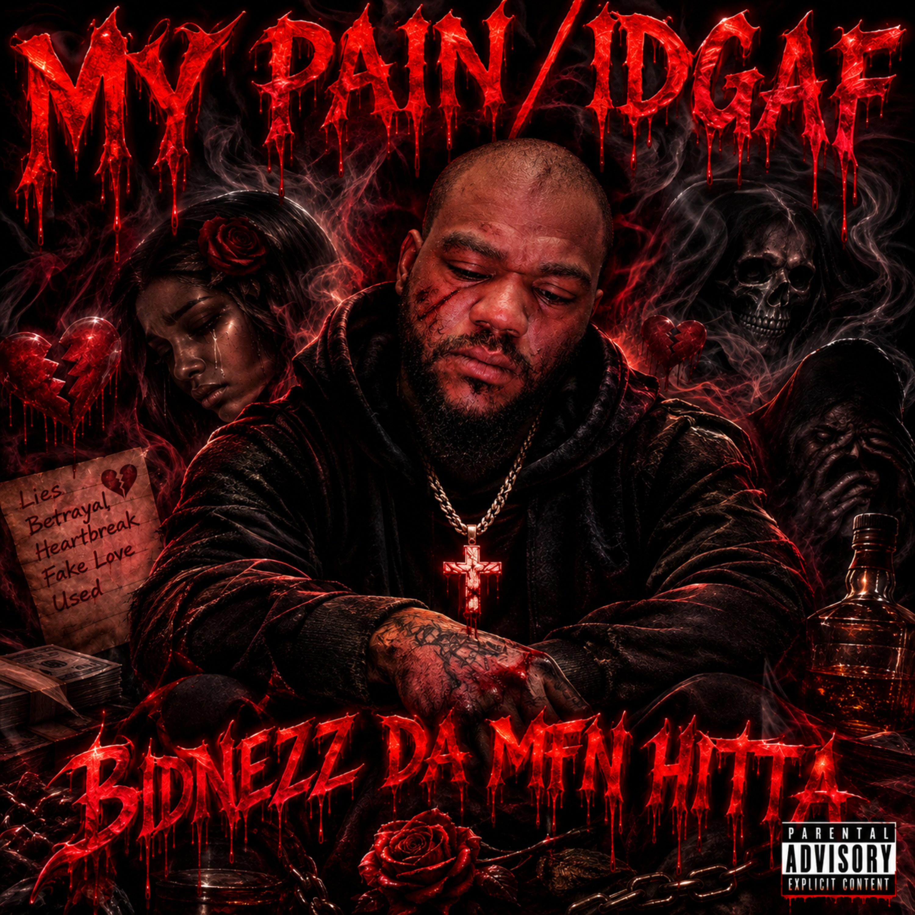 My Pain/IDGAF by Bidnezz Da Mfn Hitta cover art
