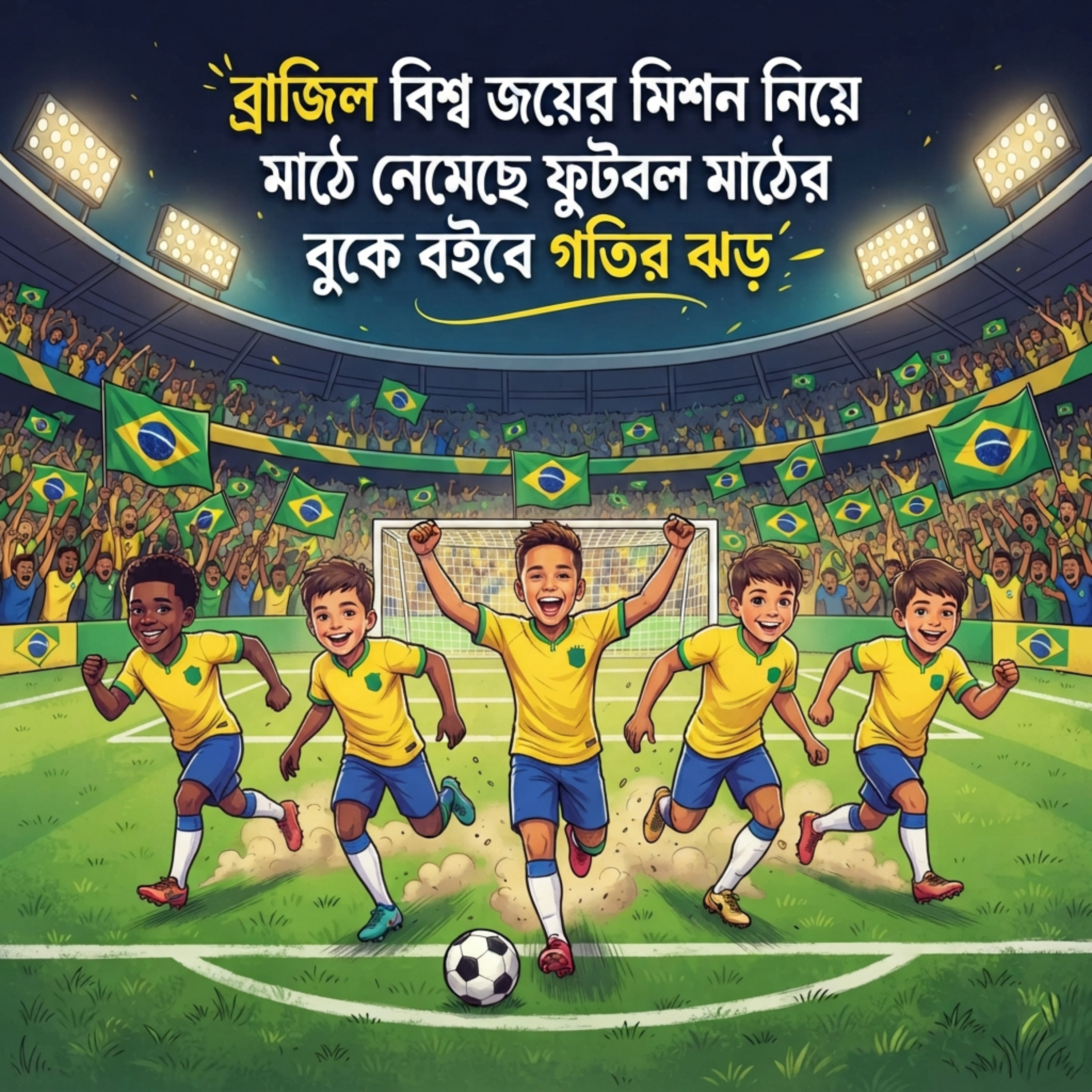 ব্রাজিল বিশ্ব জয়ের মিশন নিয়ে মাঠে নেমেছে ফুটবল মাঠের বুকে বইবে গতির ঝড় ( Brazil Bissho Joyer Mission Niye Mathe Nemeche Football Mather Buke Boibe Gotir Jhor) by Mubin TusHar cover art