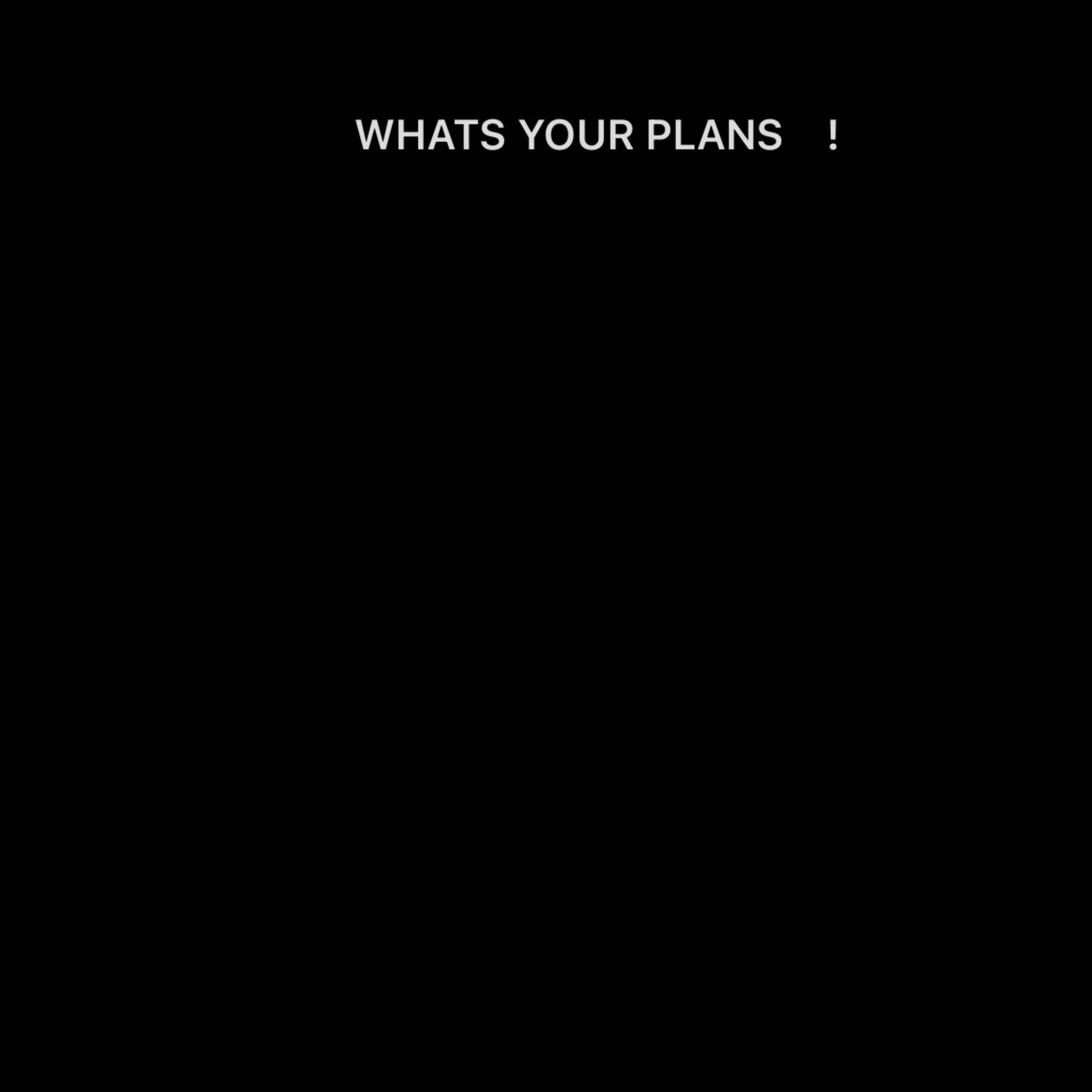 WHATS YOUR PLANS artwork