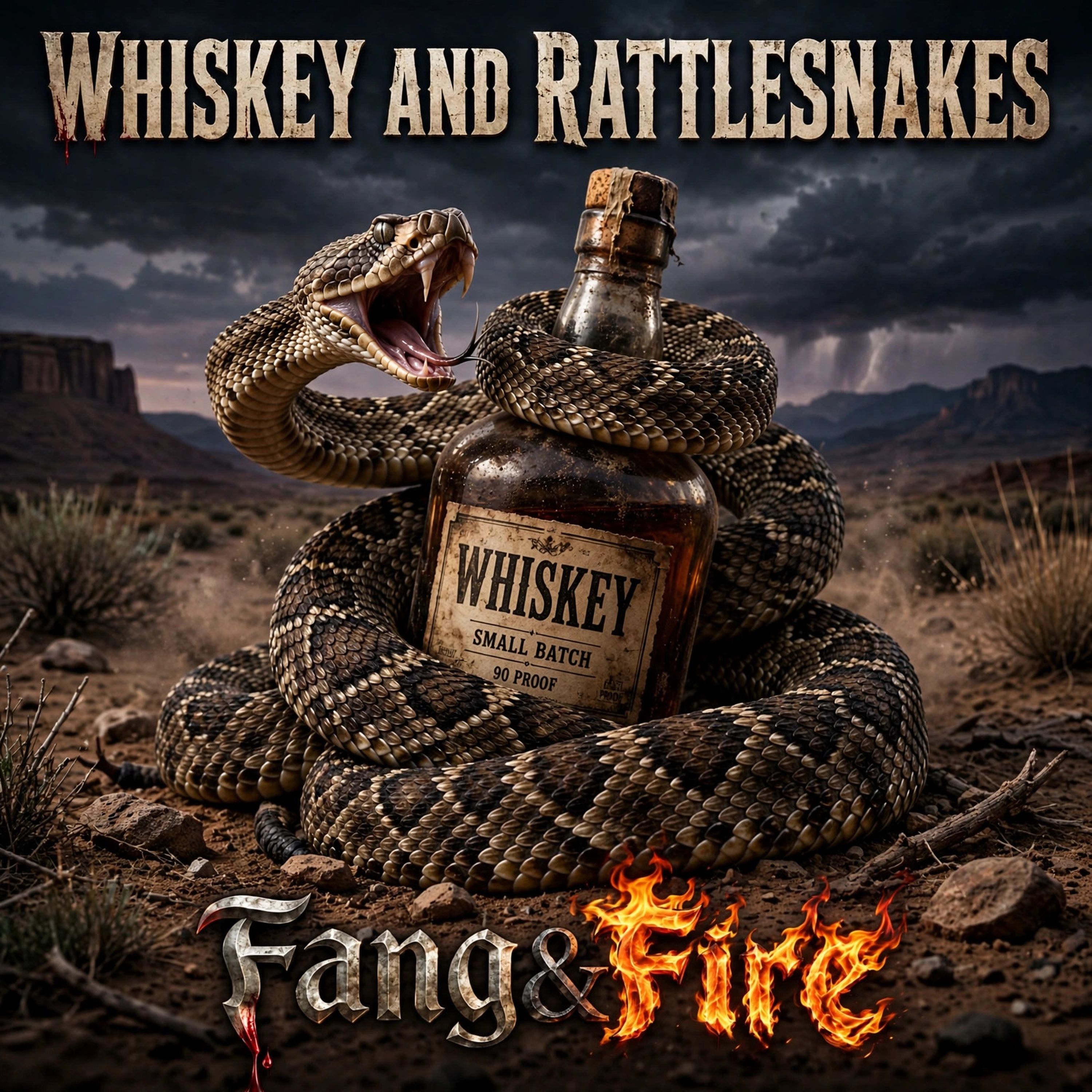 WHISKEY AND RATTLESNAKES by Fang&Fire cover art