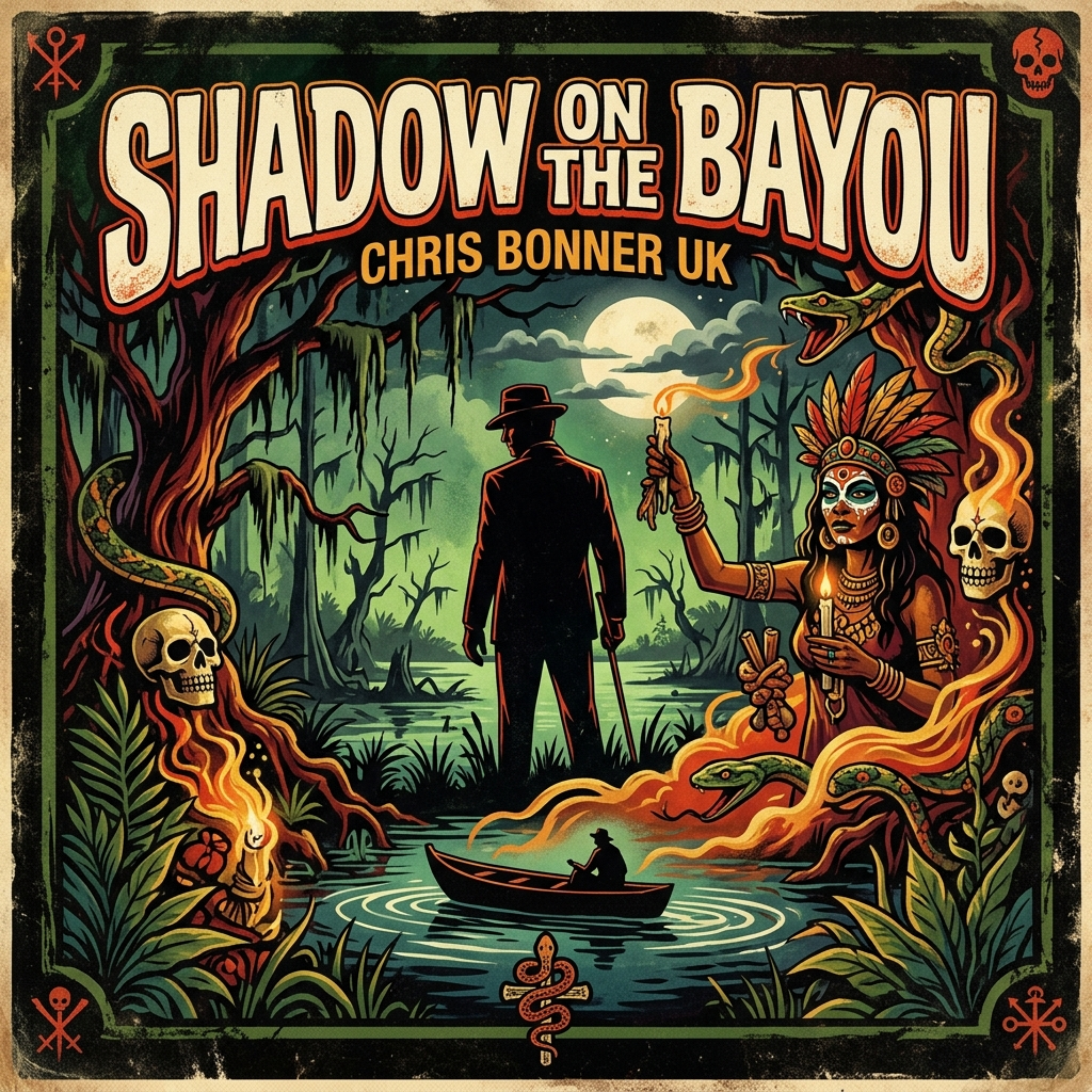 Shadow On The Bayou by Chris Bonner UK cover art