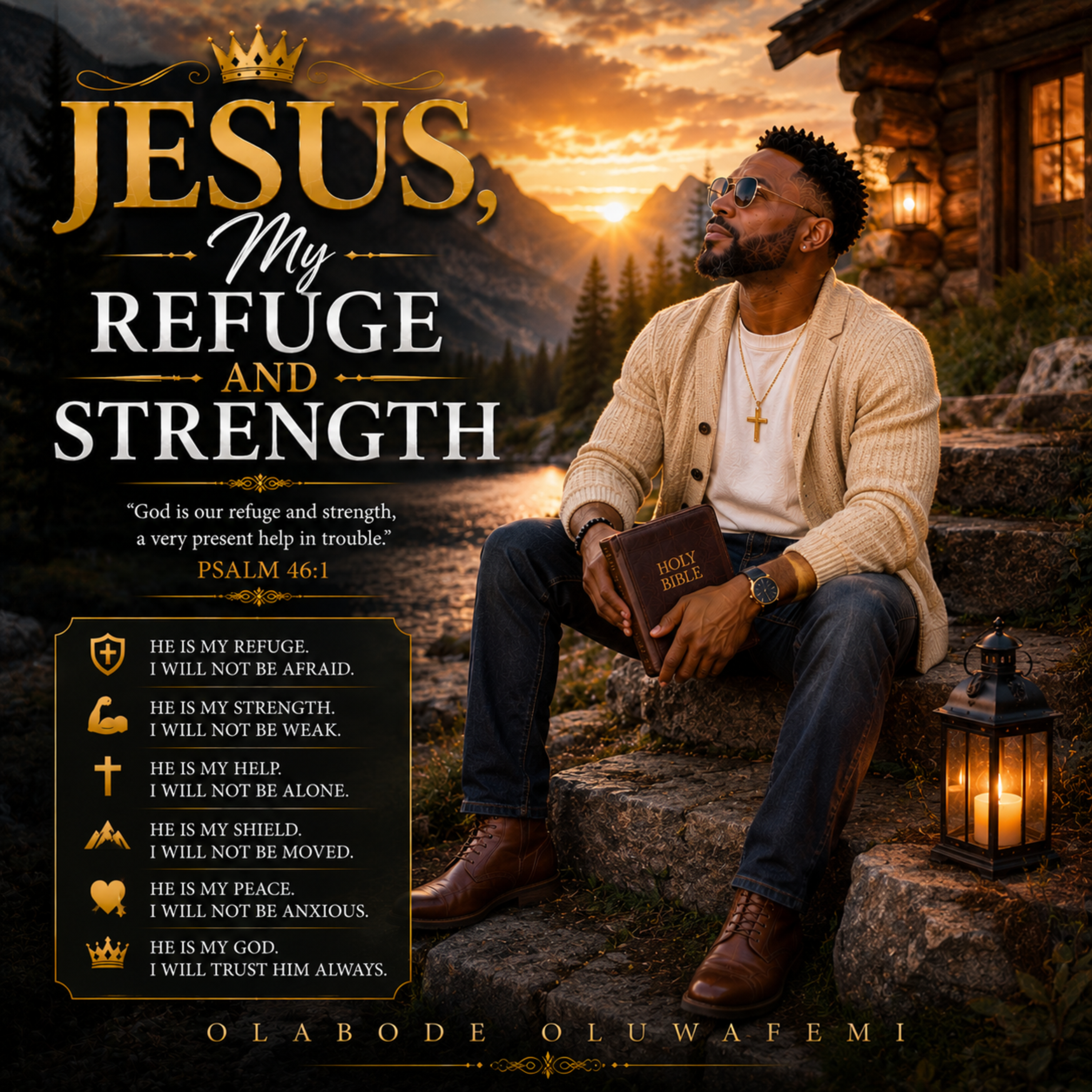 Jesus, My Refuge and Strength by olabode oluwafemi cover art