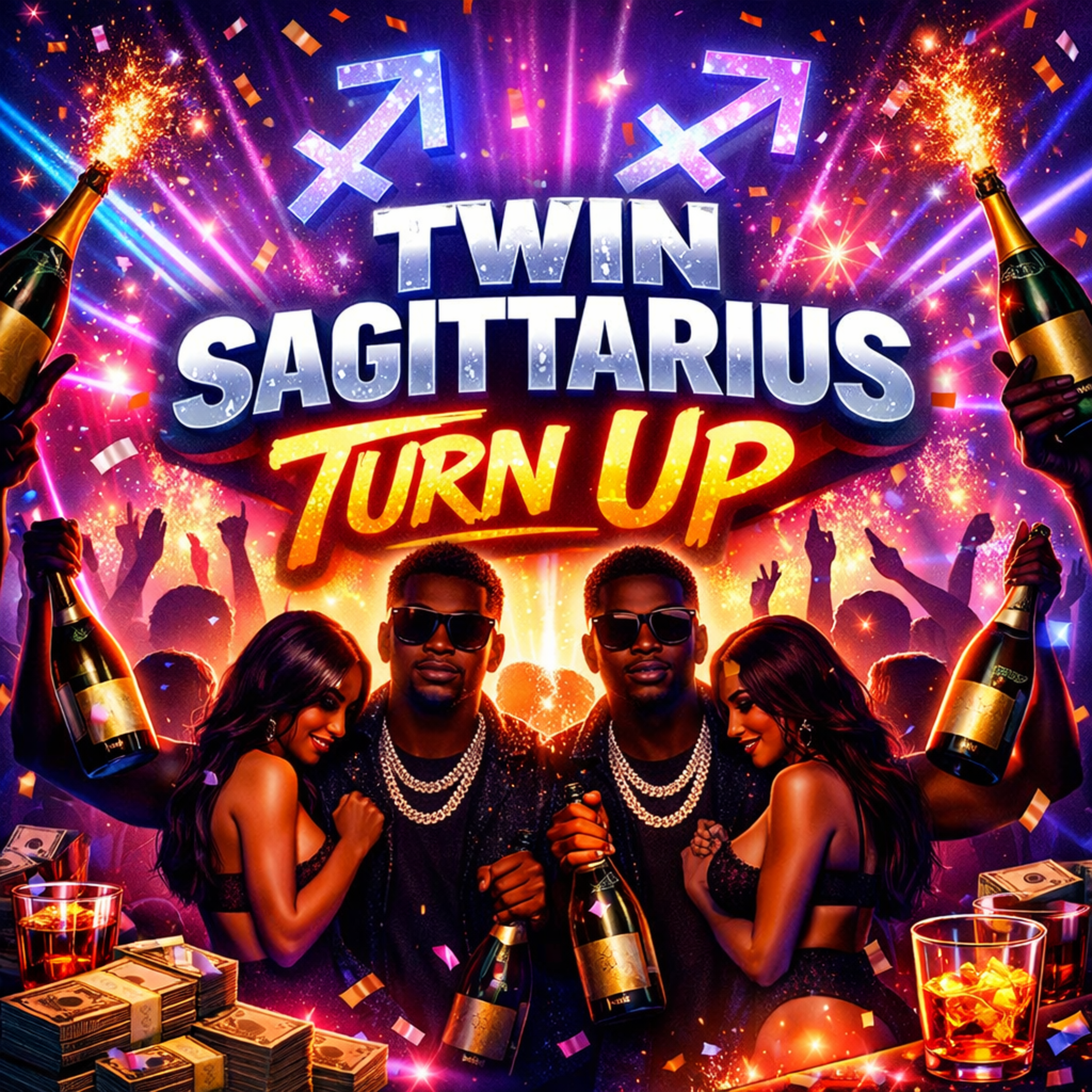 Twin Sagittarius Turn Up artwork