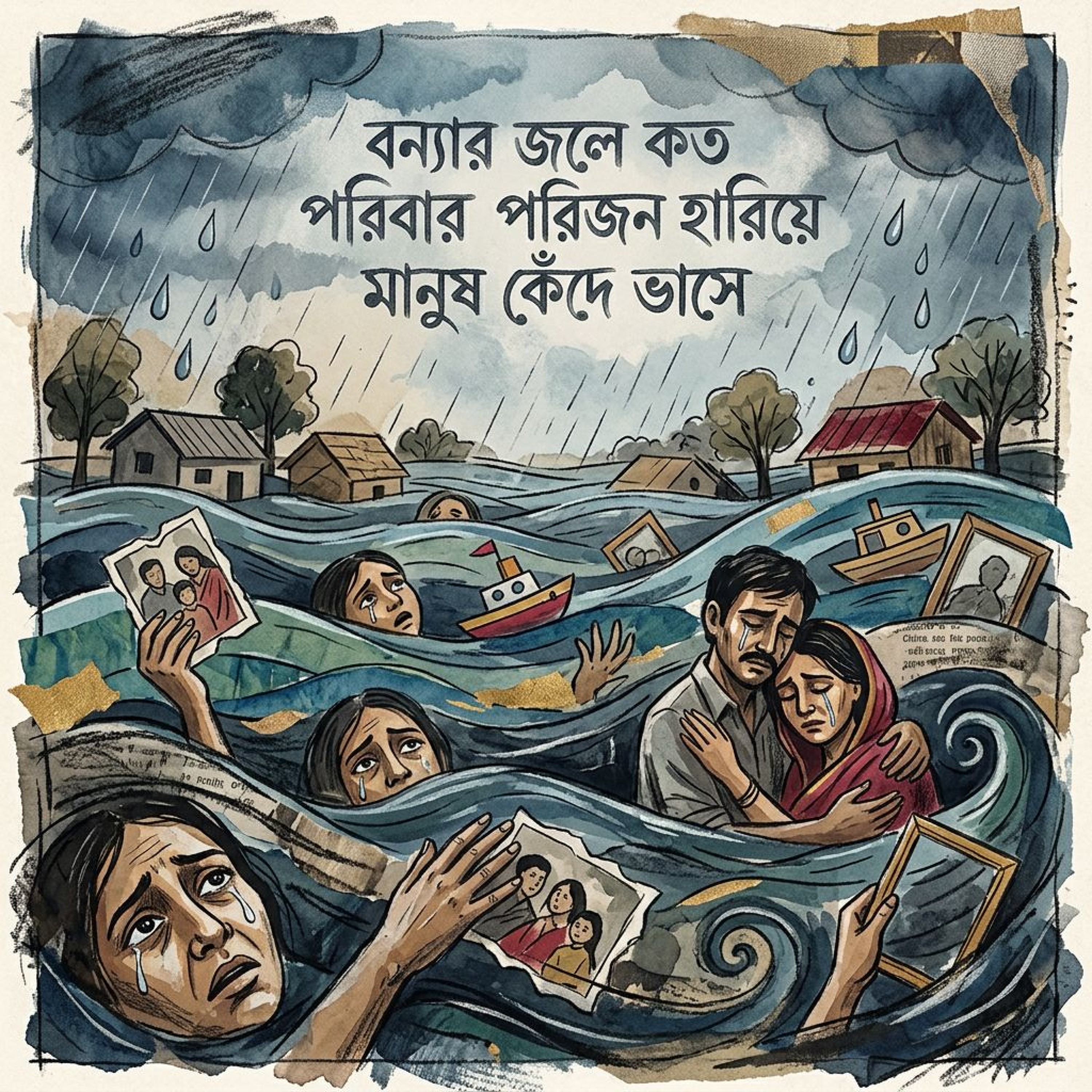 বন্যার জলে কত পরিবার পরিজন হারিয়ে মানুষ কেঁদে ভাসে (Bonyar Jole Koto Poribar Porijon Hariye Manush Kede Vase) by Mubin TusHar cover art