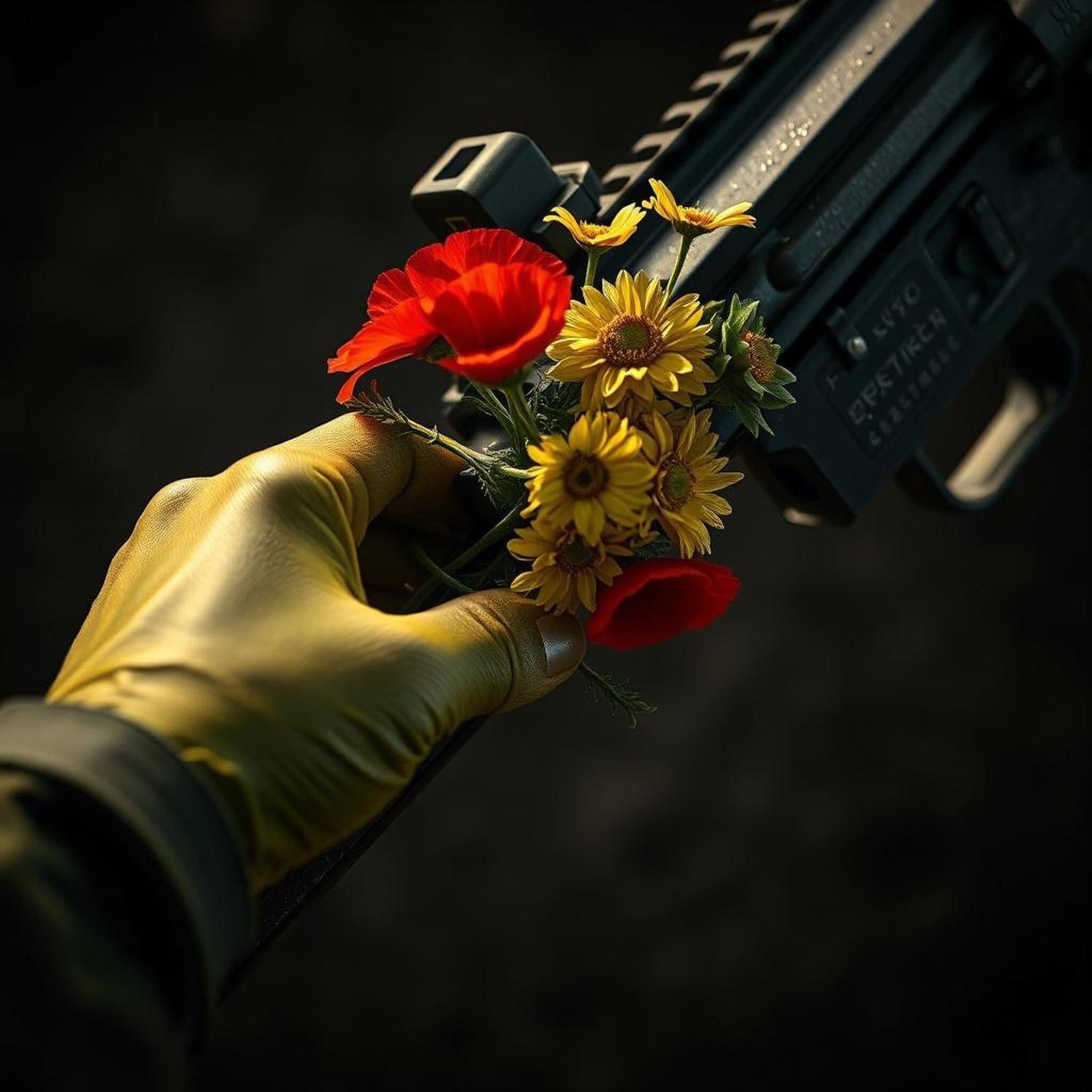 PUT FLOWERS ON YOUR GUNS. artwork