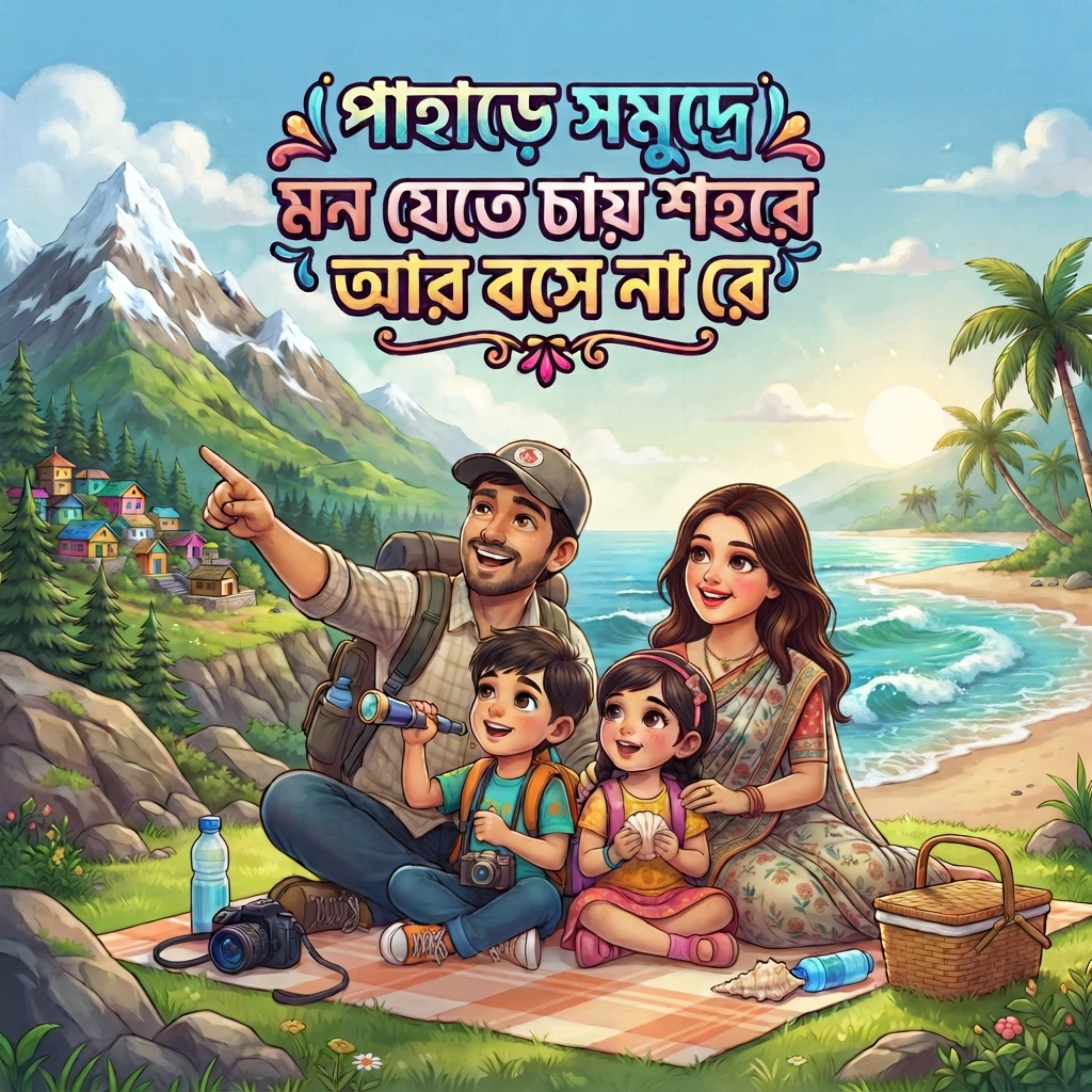 পাহাড়ে সমুদ্রে মন যেতে চায় শহরে আর মন বসে না রে Pahar Shomudre Mon Jete Chay Shohore Mon Boshe Na Re by Mubin TusHar cover art