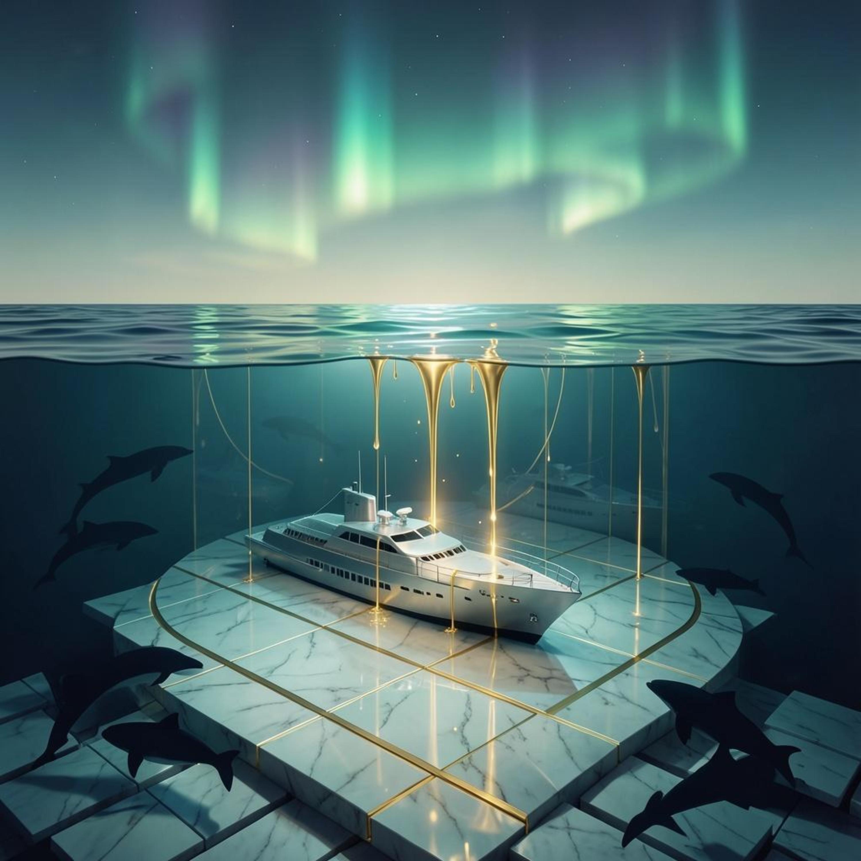 Cashin’ out the yacht into the depths below by Kid Nebula Gold cover art