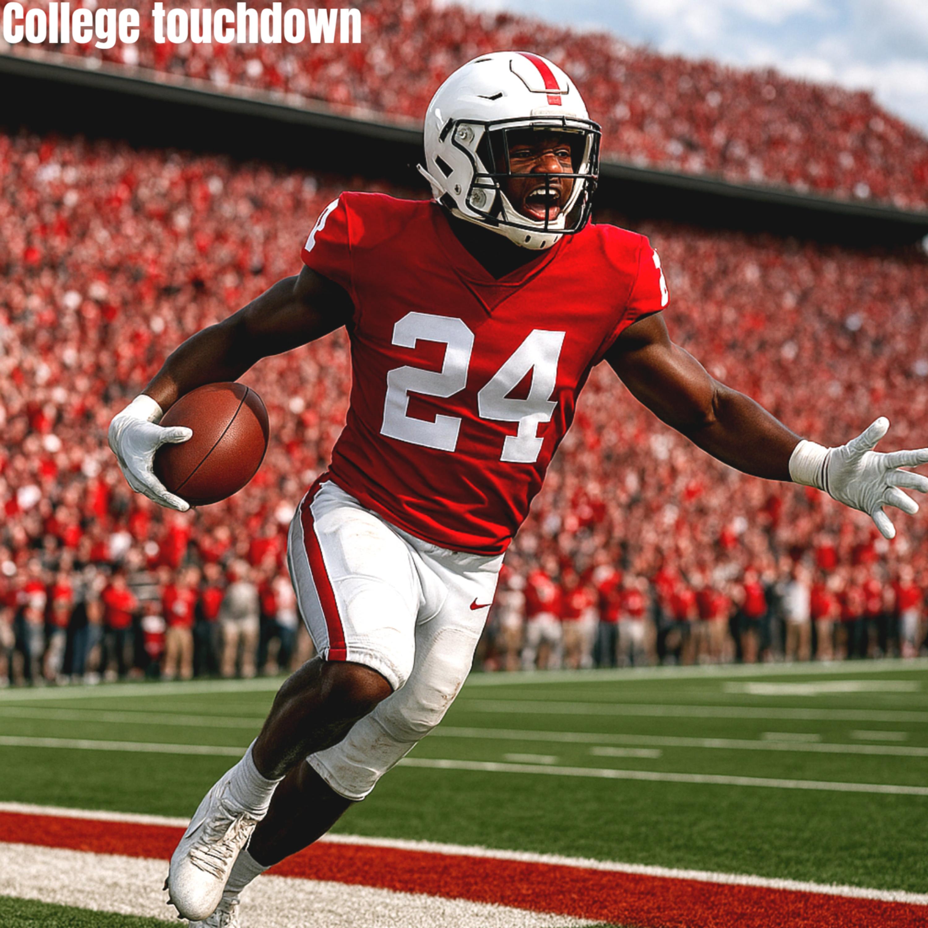 College touchdown artwork